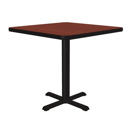Correll Square Café Bistro and Breakroom Pedestal Table, 30" W, 30" L, 29" H, High Pressure Laminate Top BXT30S-21